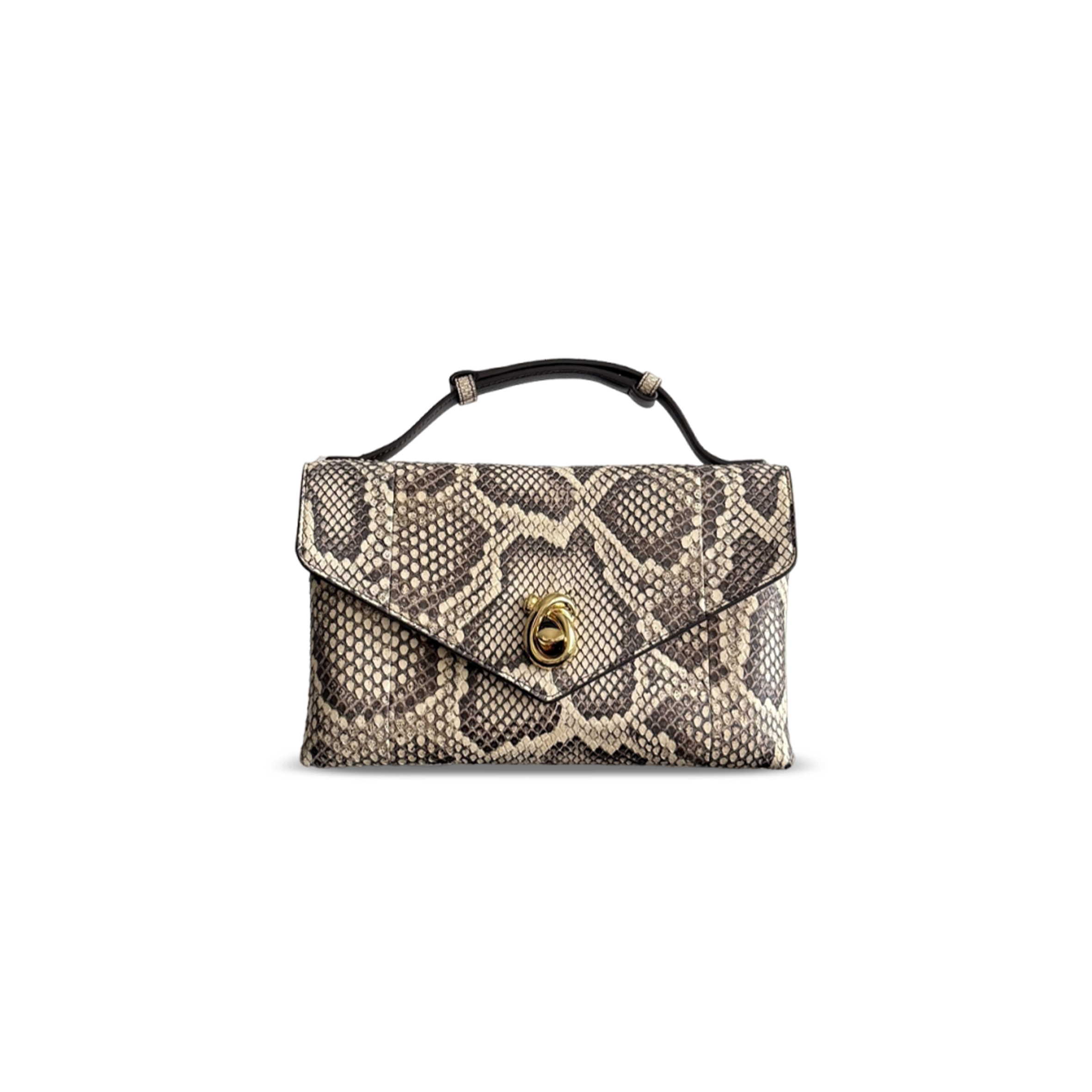BOTTEGA VENETA KNOT LOCK PYTHON LEATHER 817191 (25*16*5.5cm)